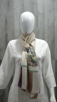 Pure Pashmina Kalamkari Stole Hand Embroidered (ONE OF A KIND