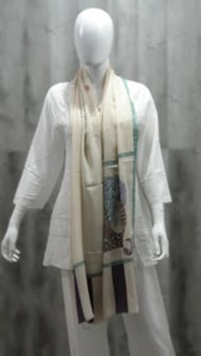 Pure Pashmina Kalamkari Stole Hand Embroidered (ONE OF A KIND