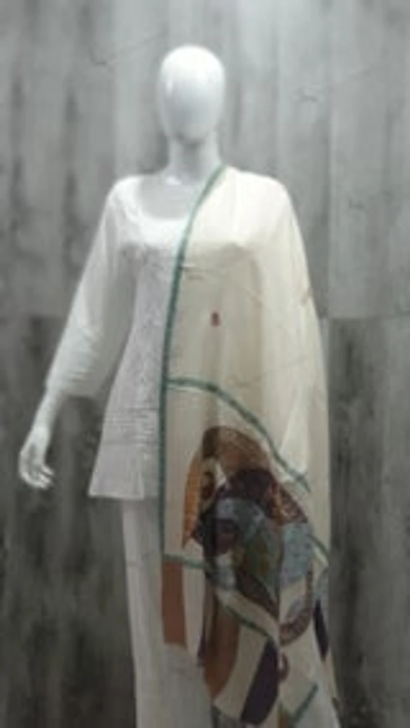 Pure Pashmina Kalamkari Stole Hand Embroidered (ONE OF A KIND