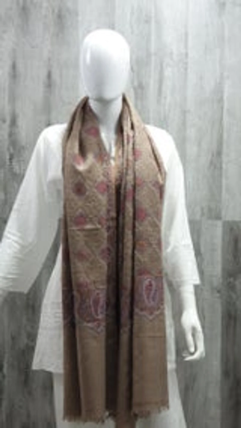 Pure Pashmina Towel with Sozni Work (ONE OF A KIND)