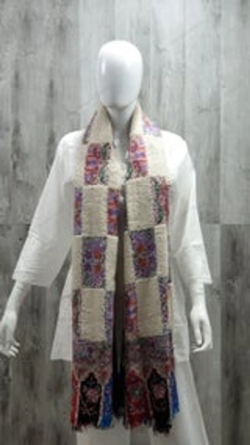 Pure Pashmina Towel with Kalamkari Work (ONE OF A KIND)