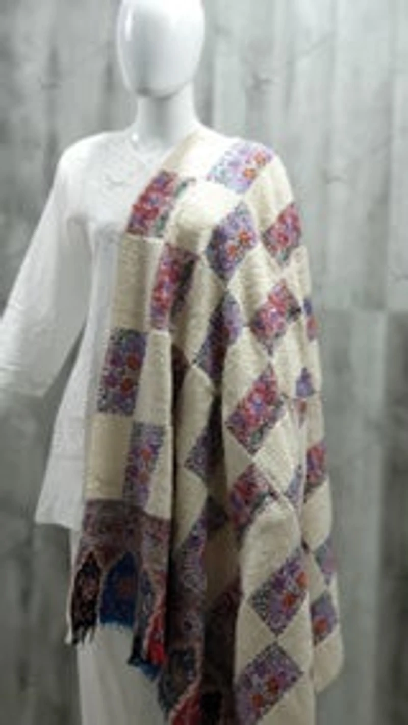 Pure Pashmina Towel with Kalamkari Work (ONE OF A KIND)