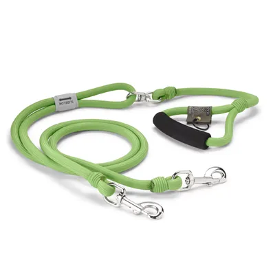 Adjustable Two-Dog Leash Greenery Nylon Orvis