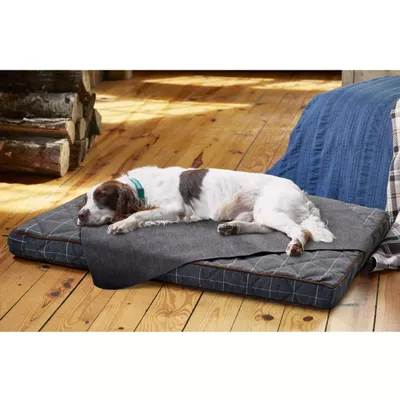 Reversible Water-Resistant Dog Throw Blanket Gray Size Synthetic/Natural Blend Orvis