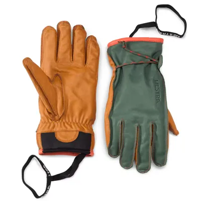 Men's Hestra Wakayama Leather Gloves Forest Size Medium