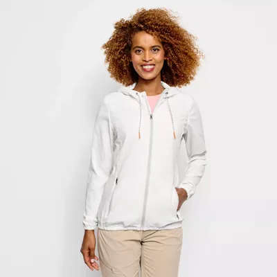 Women's Open Air Caster Hooded Zip-Up Jacket White Recycled Materials/Synthetic Orvis