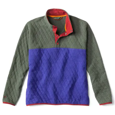 Men's Outdoor Quilted Snap Sweatshirt Juniper/ True Blue Cotton Orvis