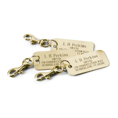 Engraved Brass Luggage Tags, set of 3 Orvis