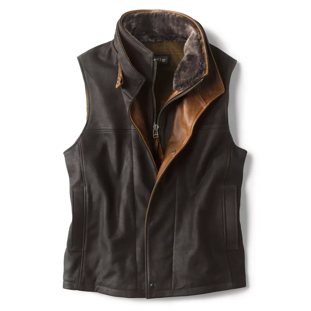 Men's Trekker Goatskin and Shearling Vest Leather/Shearling Orvis