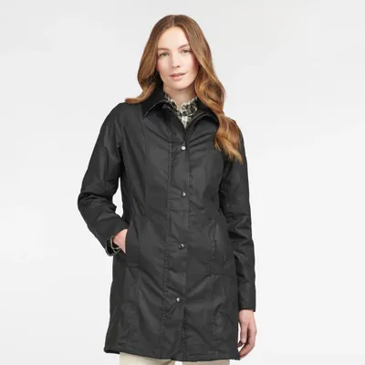 Women's Barbour® Belsay Waxed Cotton Jacket Black