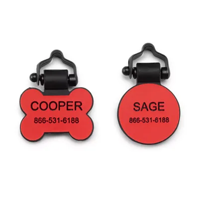 Silicone No-Rattle Silent Dog Tag Red Orvis
