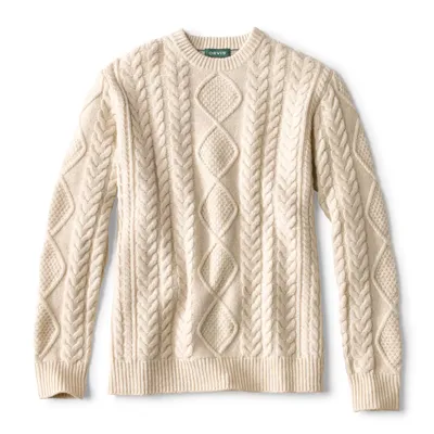 Men's Cable Knit Crewneck Sweater Wool/Nylon Orvis