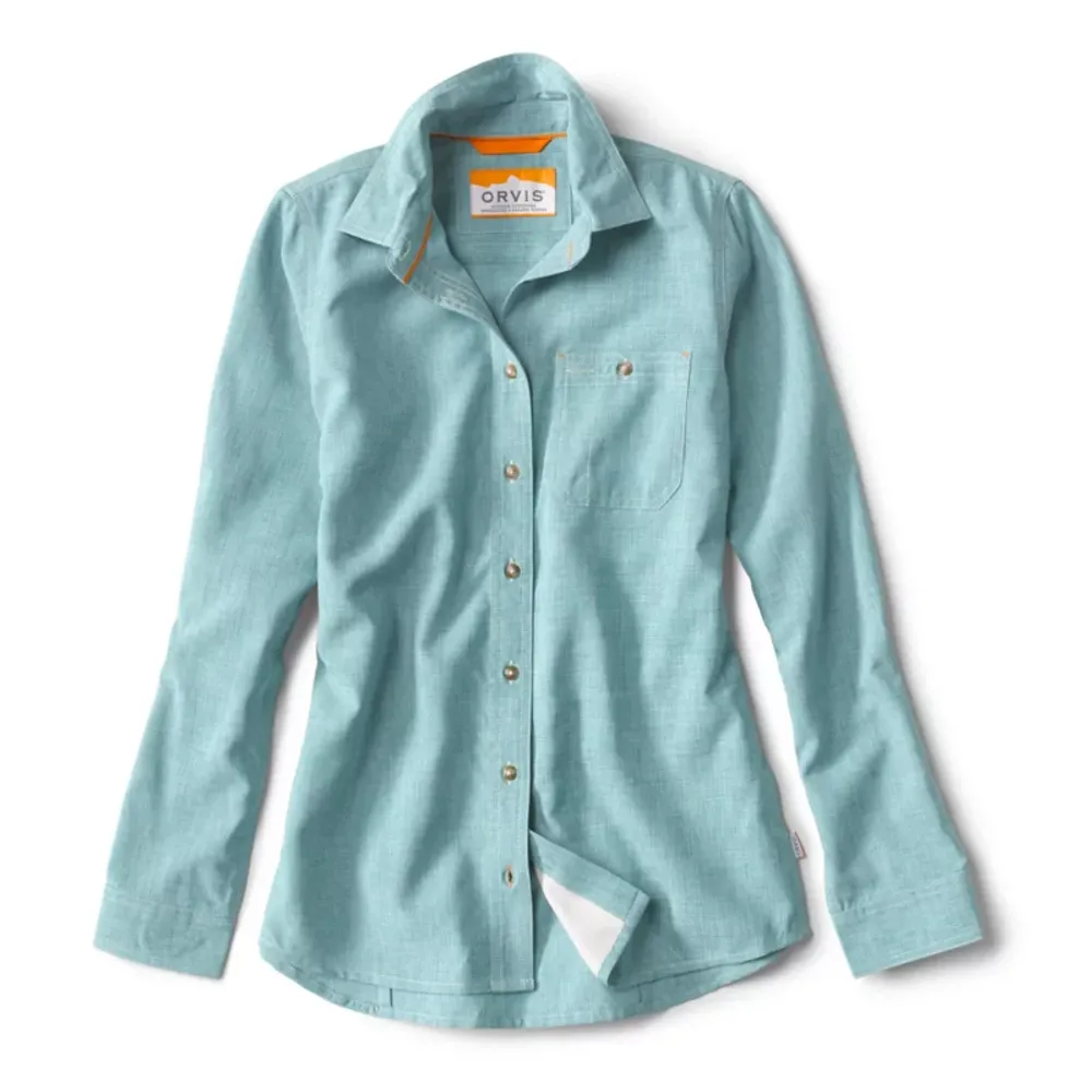 Long-Sleeved Tech Chambray Work Shirt