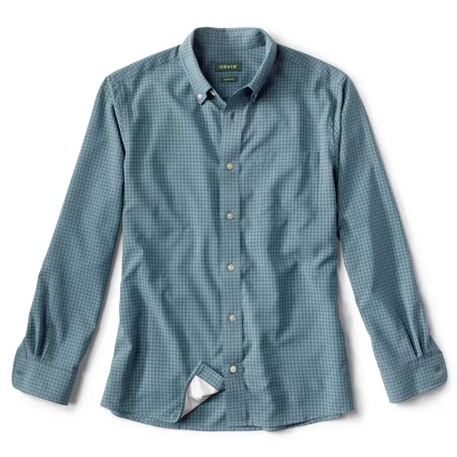 Men's Ultralighte Comfort Stretch Long-Sleeved Shirt | Redwood | Size Medium | polyester/synthetic | Orvis