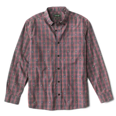 Men's Tossed Dobby Plaid Long-Sleeved Jacquard Shirts Cotton Orvis