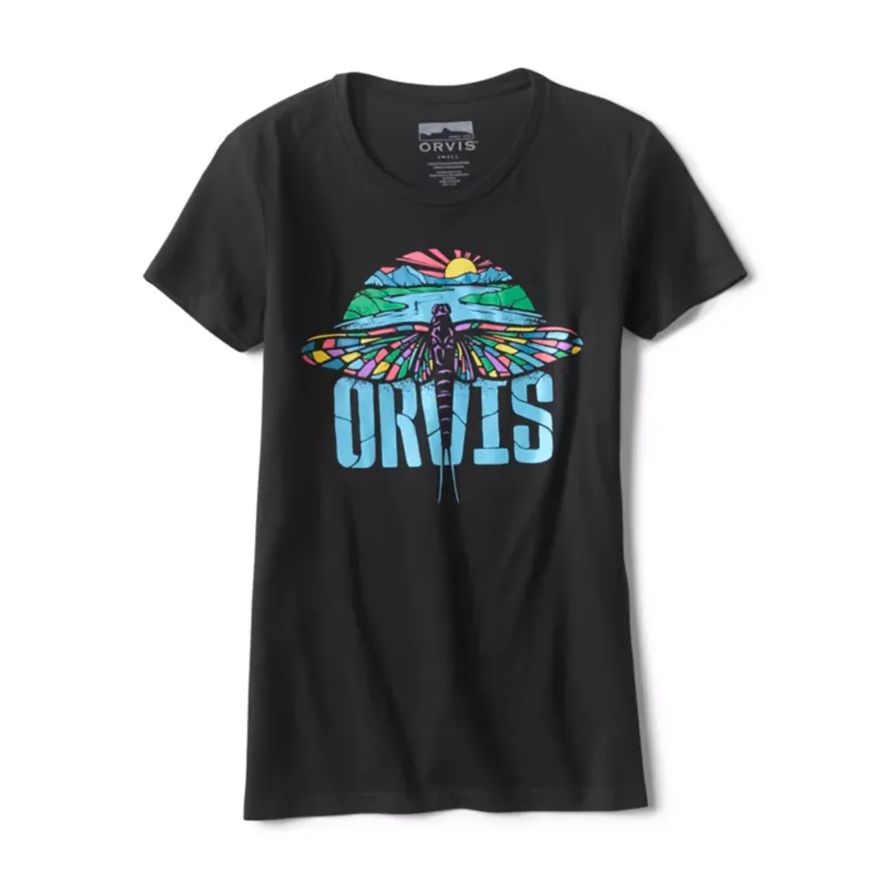 Orvis Women's Trout Floral Poly Blend T-Shirt Mint Cotton Orvis