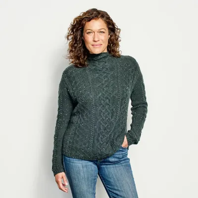 Women's Cashmere-Blend Donegal Mockneck Sweater Cashmere/Cotton/Wool Orvis