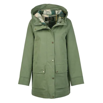 Women's Barbour® Winter Beadnell Waterproof Jacket Moss Stone Size 12 Synthetic/Cotton