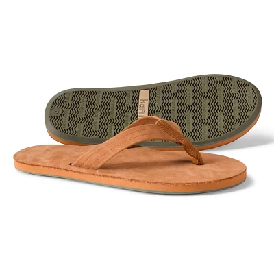 Men's Hari Mari Fields Leather Flip-Flop Sandals Tan/Olive