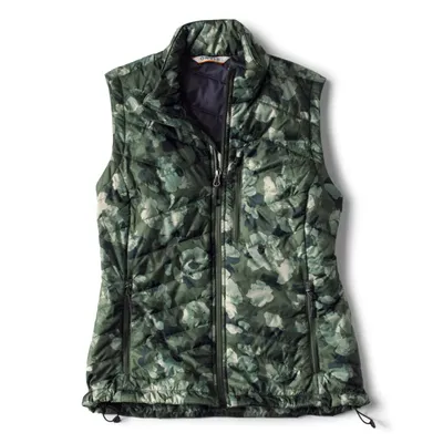 Women's Drift Vest Jacket Juniper Painted Camo Size Medium Recycled Materials/Synthetic Orvis
