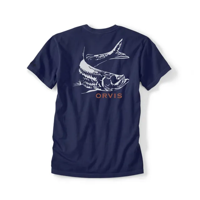 Orvis Men's Turning Tarpon Graphic T-Shirt Midnight Navy Cotton
