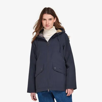Women's Barbour® Byermoor Waterproof Jacket Dark Navy Size 8 Synthetic