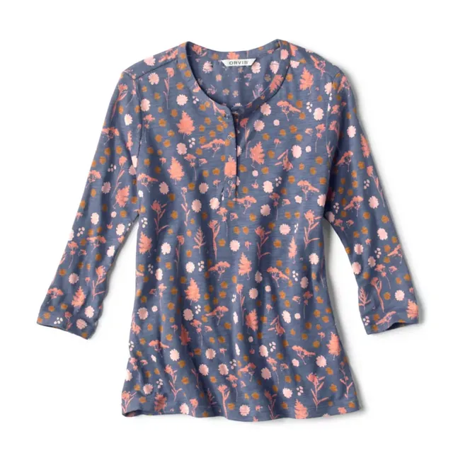 Orange Polka Dot Short Sleeve Blouse Orvis Women's 