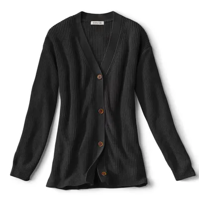 Women's Anywear Relaxed Ribbed Cardigan Sweater Synthetic/Recycled Materials Orvis