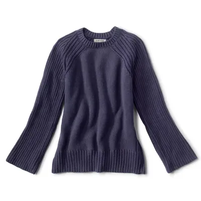 Women's Plaited Rib Detail Sweater Cotton Orvis