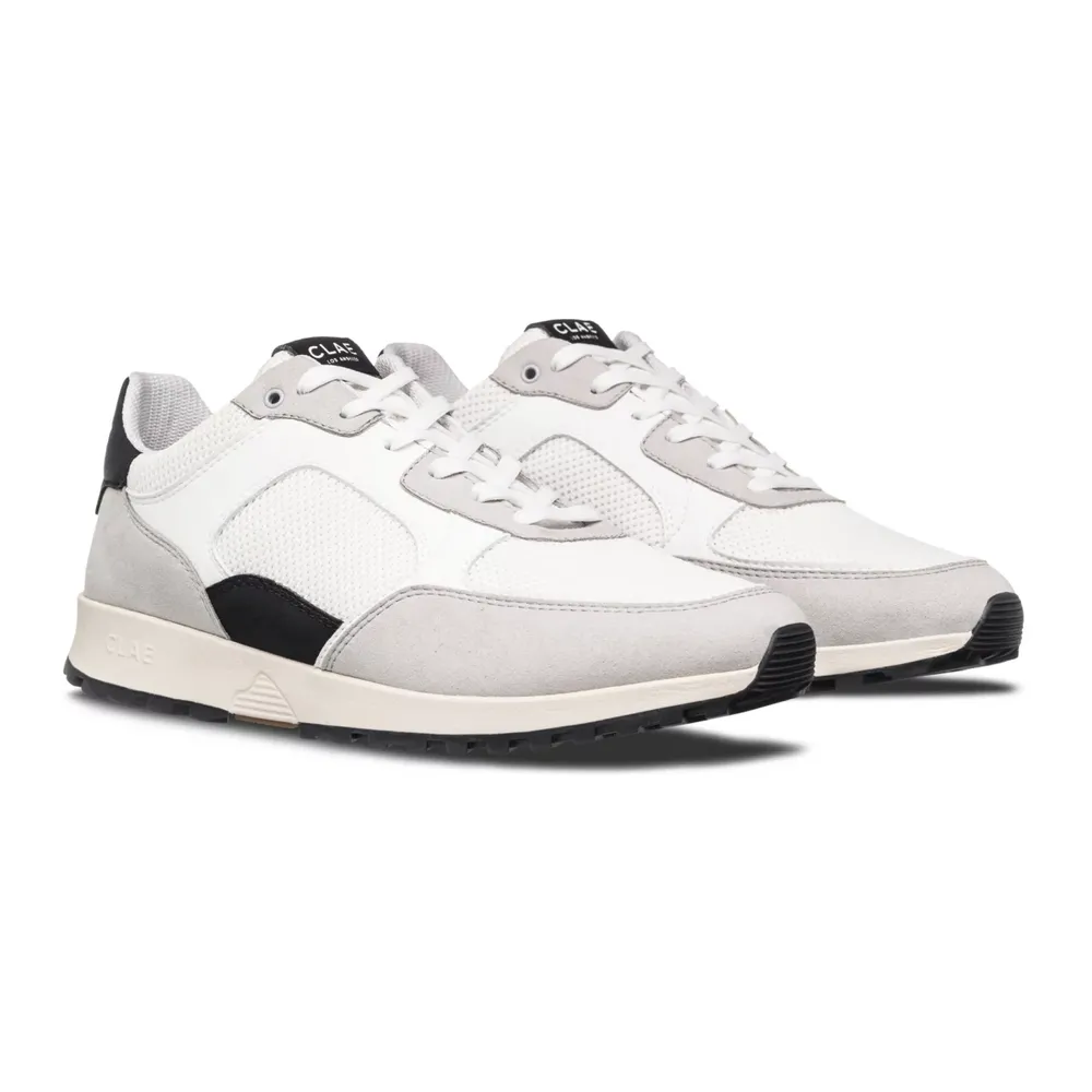 Women's Clae Joshua Sneakers White Black M Recycled Materials