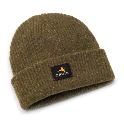 Men's Upland Donegal Rib-Knit Wool-Blend Beanie Hat Olive Wool/Nylon Orvis