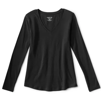 Women's Perfect Relaxed V-Neck Modal-Blend T-Shirt Cotton Orvis