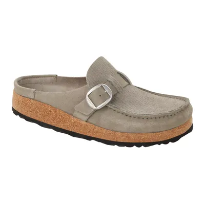 Women's Birkenstock® Buckley Cord Moccasin-Style Clogs Shoes Stone Size 42 Suede/Leather/Cork