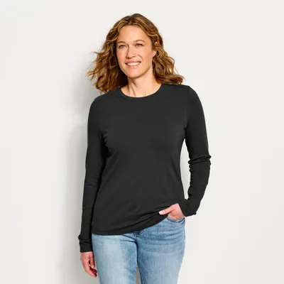 Women's Perfect True Crewneck Long-Sleeved T-Shirt Cotton Orvis