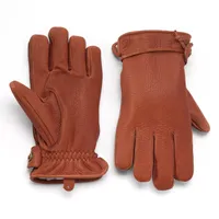 Men's Bison Leather Winter Gloves Saddle Orvis