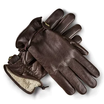 Men's Bison Leather Winter Gloves Orvis