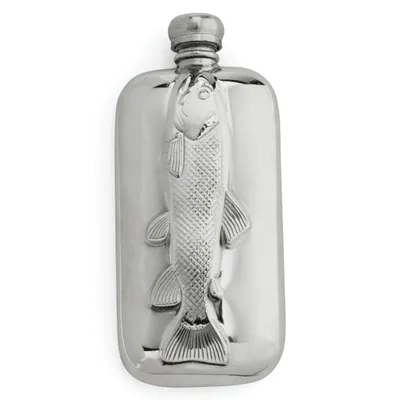 Engraved Fish Hip Flask Metal Orvis