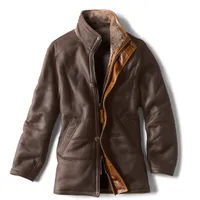 Men's World's Finest Merino Shearling and Leather Coat Leather/Shearling Orvis