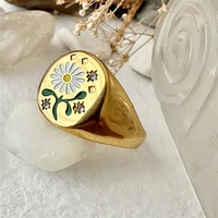 DAISY SIGNET RING