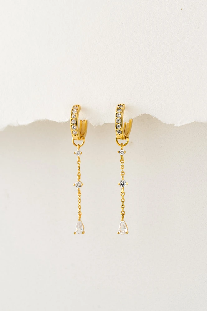 RAINDROP CHARM HOOP EARRINGS