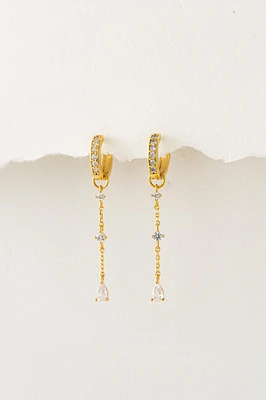 RAINDROP CHARM HOOP EARRINGS