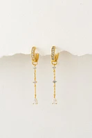 RAINDROP CHARM HOOP EARRINGS