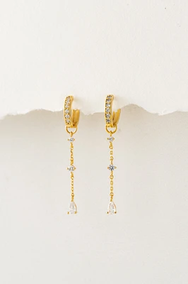 RAINDROP CHARM HOOP EARRINGS