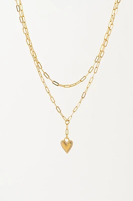 VERONA PAVE HEART NECKLACE