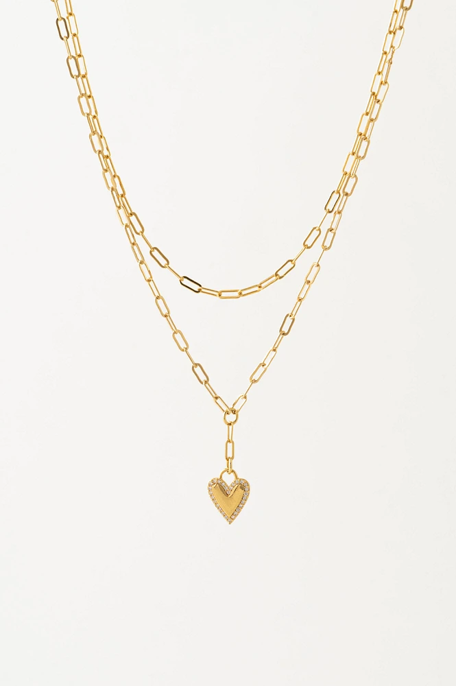 VERONA PAVE HEART NECKLACE