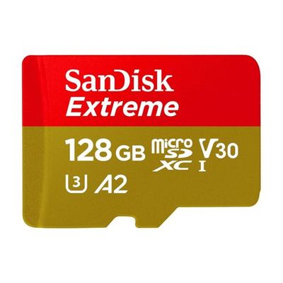 SanDisk Extreme UHS-I microSDXC Memory Card with SD Adapter 128GB