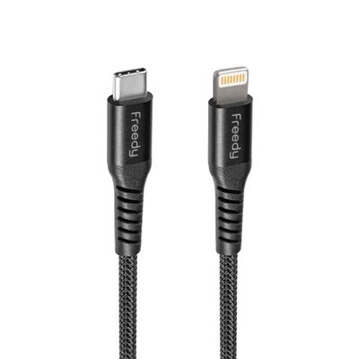 Freedy Lightning to USB-C Braided Cable Black 2 m