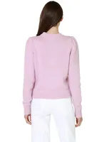 GANNI Graphic Wool Pullover Pink Lavender