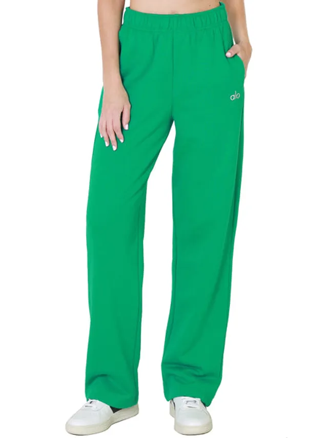 alo Accolade Straight Leg Sweatpant in Green Emerald