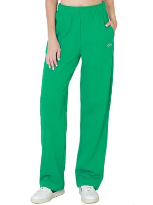 ALO Accolade Straight Leg Sweatpant Green Emerald